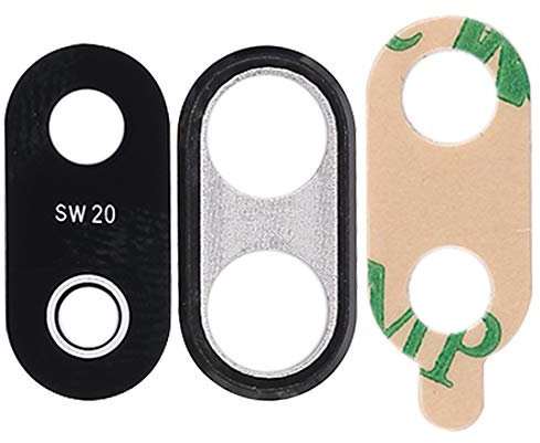 Ersatz-Glas-Rückseite, Objektiv-Gehäuse + Rahmen (schwarz), Kamera-Rückfahrkamera + doppelseitiges Klebeband, kompatibel mit Huawei P20 Lite ANE-LX1 LX2 LX3 L21 / NOVE 3E