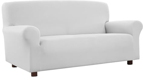 Banzaii Elastischer Sesselschoner/Sesselüberwürfe Stretch, schumutzabweisend, mit geformten Armlehnen - Made in Italy - 1 Sitz Weiß