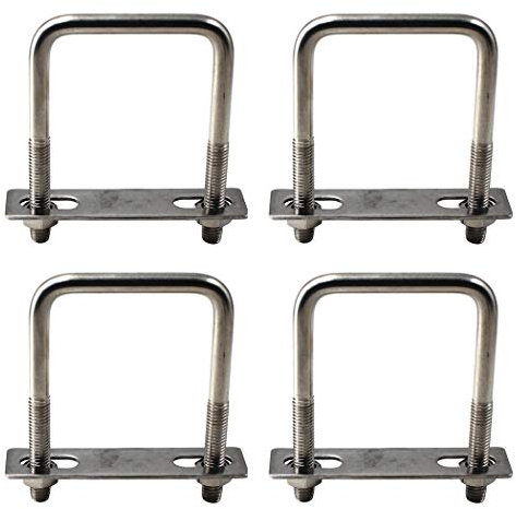 Perno cuadrado en U M6 x 25 x 50 mm de acero inoxidable 304 (paquete de 4)