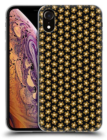Head Case Designs Offizielle Ninola Schwarz Gold Blumig Gel Handyhülle Hülle [Militärischer Schutzgrad] Kompatibel mit Apple iPhone XR