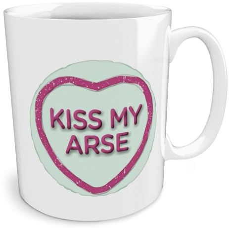 Black Raven Design - Kiss My Arse | Sweet Hearts, Ceramic Mug, 11fl oz