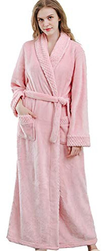 Vestaglia Lunga Donna in Pile con Cintura, Accappatoio da Donna in Morbido Pile, Spugna Pigiama Flanella Invernale per Casa Spa Hotel