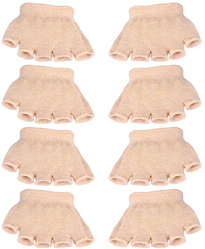 EXCEART 4 Paare Zehlinge Füßlinge Socken öffnen fünf halbe Zehensocken Unsichtbare Sportsocken Yoga Socken Vorfußsocken Frauen Rutschfeste Pilates Balletttanz Zehenschutz - Beige