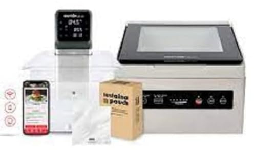 SousVideTools SVT-01707 iVide Plus Jnr. Cooker with WiFi, IV2.5 Deep Chamber Vacuum Sealer and Container with Custom Cut Lid