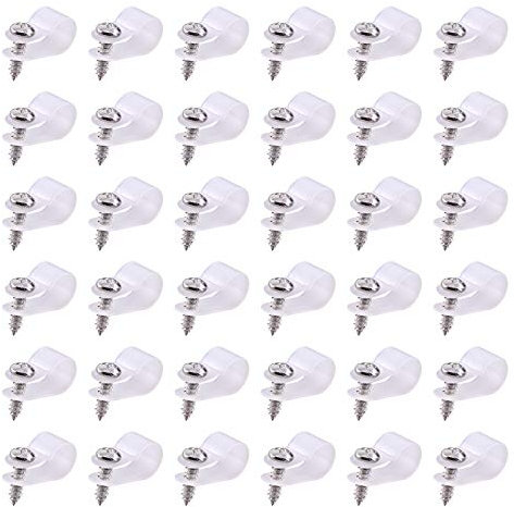 Swpeet - Set di 60 clip per cavi in nylon di plastica di tipo R, per fissaggio a vite, in nylon, con 60 viti per la gestione dei fili (3/8, bianco)