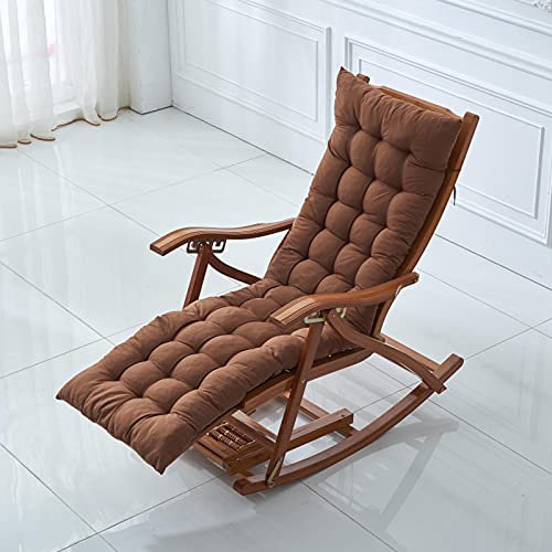 Cuscini per sedie a sdraio, spessi 8 cm, cuscini per sedia a dondolo da giardino, per interni ed esterni, per mobili reclinabili (120 x 50 cm, marrone)
