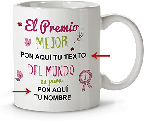LolaPix Tazas Día de la Madre. Tazas Personalizadas. Tazas Desayuno Originales. Tazas con Frases. Regalos.Taza cerámica 330ml Personalizados. Mejor Granate