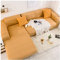 Daesar Couchbezug Eckcouch 3 Sitzer XL, Überwurf für Sofa Polyester L Form Gelb Sofa Bezug Stretchy 235-300