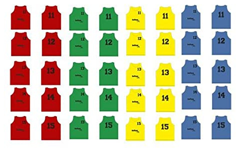 Softee Equipment Unisex Baby Set mit 5 Leibchen, nummeriert von 11 bis 15 Weste, grün, Einheitsgröße