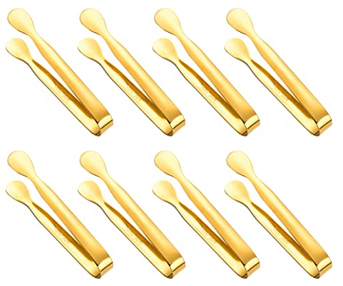 Mini-Eiszange, Zuckerzange, Edelstahl, kleine Servierzange, Vorspeisen, Zangen für Party, Kaffee, Tee, Bar, Küche, 8 Stück