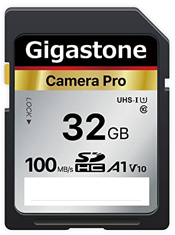 GIGASTONE Scheda di Memoria 32GB 4K Pro Series, velocità fino a 100MB/s, compatibile con Canon, Nikon, Sony, Camcorder, A1 V30 UHS-I