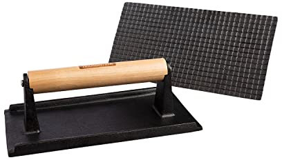 Tramontina Rectangular Grill Press 22.5 x 12.5cm Pre-seasoned Cast Iron