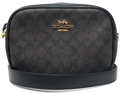 COACH Women's Jamie Camera Bag, Signature Canvas - Brown - Black