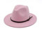 EATAN Fedora Hüte mit Gürtelschnalle für Damen und Herren, modisch, klassisch, breite Krempe, Unisex, Panama-Hut, Sonnenhut (rosa, verstellbar)