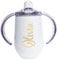 Varsany Personalised Baby Sippy Cup for Toddlers - BPA-Free Stainless Steel Double Walled - Free Flow Sippy Cup - Easy Transition - White