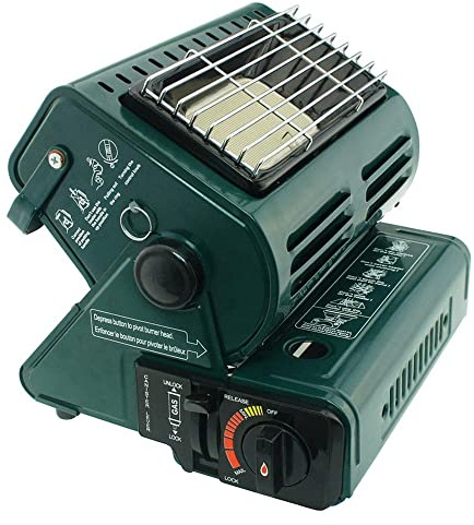 XFAK Propano Space Radiant Heater Portatile Stufa A Gas Interno per Garage Ice Fishing 2 in 1 Campeggio Butano Heater/LP Gas Heater (Verde, Nero, Rosso)
