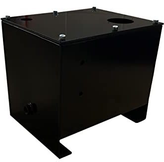 Hydraulischer Stahltank mit Ablassstopfen, vorgebohrter Tankdeckel und Dichtung, schwarz gesprüht (75 Liter)