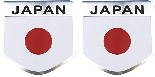 Haowul Japanische Flaggenauto Aufkleber Abziehbilder 2pcs 3D Aluminium Körper Aufkleber Auto Motorrad Dekor Aufkleber Auto Styling Accessoires