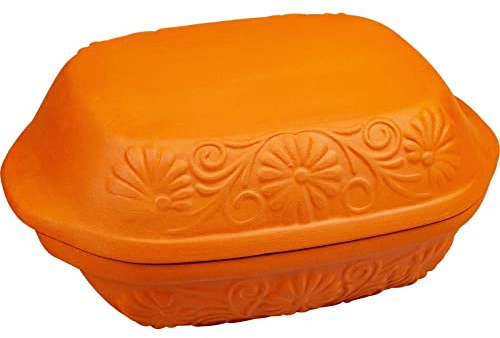 AlcoFermBrew Tonbräter 4L - Kochgeschirr aus Ton, Bräter aus Ton, Tontopf aus Keramik