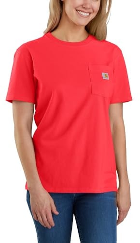 Carhartt Loose Fit Heavyweight Short Sleeve T-shirt K87 Pocket Women Red XL