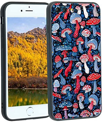 MISTK Compatible with iPhone 8 Plus Phone Case, Mushrooms-256 Case Silicone Protective for Teen Girl Boy Case for iPhone 8 Plus