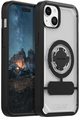 Rokform - iPhone 15 Plus Case, Crystal Series, Magnetic Clear iPhone 15 Plus Cover with RokLock Twist Lock, Slim Drop Tested Armor (Clear)
