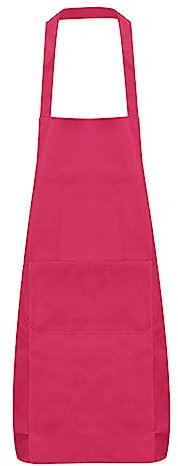 QUARKZMAN Bavaglino Semplice Grembiuli Lavabile Grembiuli Cucine Cucinare Grembiuli Poliesteri Arte Grembiuli con 2 Tasche per Cucine Donne Uomini Adulto Chef Ristorante BBQ, Rosa Rosso