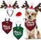 4 Stücke Hund Katzen Haustier Weihnachten Kostüm Set, Weihnachtsmütze Stirnband Weihnachtshund Bandanas Hundehalstuch für Haustier Weihnachten Kostüm Dekoration Zubehör