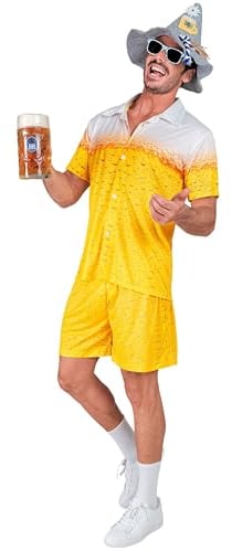 WIDMANN MILANO PARTY FASHION - Costume Party Fashion costume de bière, chemise et short, fête de la bière, Bavière, tenue de bière, festival
