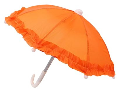 MagiDeal Puppenschirm, Mini-Farbschirm, niedliches Mini-Regenschirm-Spielzeug, Malerei, Geschenk, hängende dekorative Requisiten für Kinder, Orange