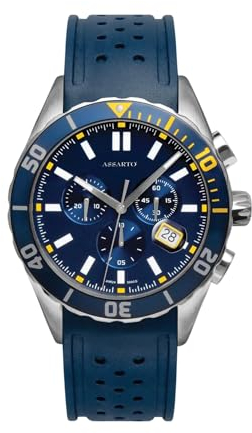 ASSARTO® - Herren Uhr (Blau) 316L Edelstahl Gehäuse & Silikon Armband - Schweizer Quarzwerk - Männer Chronograph Herrenuhr & Armbanduhr (Outdoor Experience) analog wasserdicht - Mens Watches