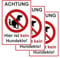 SL group - 3 Steckschild Achtung - Hier ist kein Hundeklo 20 x 30 cm stabiler PVC Kunststoff-Platte - Hinweisschild keine Hundetoilette - Pickeln & Kacken für Hunde verboten - Hunde-Verbots-Schilder
