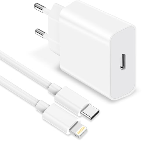 Cargador iPhone Carga Rapida, 25W Cargador USB C Enchufe iPhone con 2M Cable iPhone Carga Rapida para iPhone 14 Pro Max/14 Plus/14 Pro/13/12/11/XR/SE, Cargador Rapido iPhone Adaptador Cargador Tipo C
