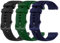 OcioDual Confezione da 3 cinturini per orologio Silicone, 18mm, Smartwatch con sgancio rapido, compatibile con Amazfit, Garmin, Samsung Galaxy Watch, universale, Verde militare/Blu scuro/Nero