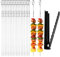Lot de 20 Brochette Barbecue avec Kebab Maker, 30 cm Brochettes en Acier Inoxydable Plate, Accessoires de Grill pour la Maison, Camping, Pique-nique