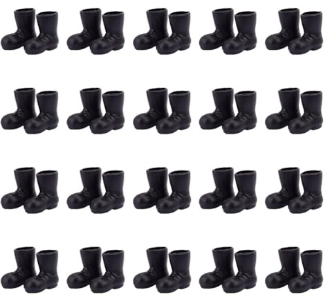 GOMAKERER 20 Paar Mini-Weihnachtsmann-Stiefel, Puppen-Kunststoff-Regenschuhe, Mini-Schuhe, Modell, Puppenhaus-Dekoration, Ornamente für DIY-Handwerksprojekt, Weihnachtstisch-Mittelstück