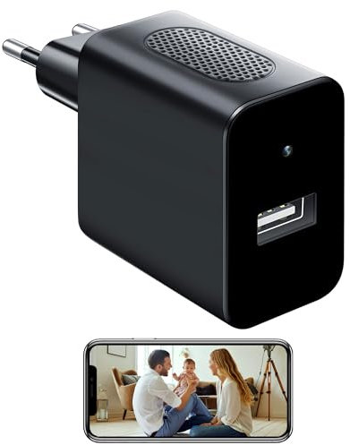 Camera Espion Mini Camera Surveillance WiFi 1080P Caméra Espion Sans Fil Interieur Caméra Cachée Enregistrement Vidéo et Audio, Détection de Mouvement (Uniquement pour les téléphones avec système IOS)