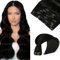 VINBAO Schwarzer Clip in Extensions Echthaar Remy Haarverlängerung Clip in Echthaar Tiefschwarzes natürliches Haar Extensions 6 Stück 120g langes gerades echtes Haar 22 Zoll (#1,55cm)