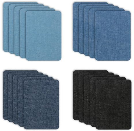 20 Teile Bügelflicken Jean-Flicken Zum Aufbügeln Stoffflicken Zum Aufbügeln - Verschiedene Blautöne, Strapazierfähig Und Waschbar, Ideal Für Kleidung, Möbel Und Mehr (7,5 Cm X 11 Cm)