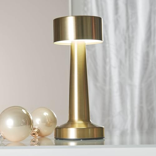 Coopers of Stortford USB Rechargeable Touch Light Table Lamp | Rose Gold/Silver