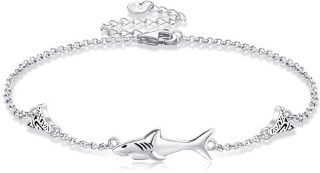 DAYLINLOVE Hai-Armband S925 Sterling Silber Haifischzahn Armband Hai Schmuck Geschenk für Frauen Männer