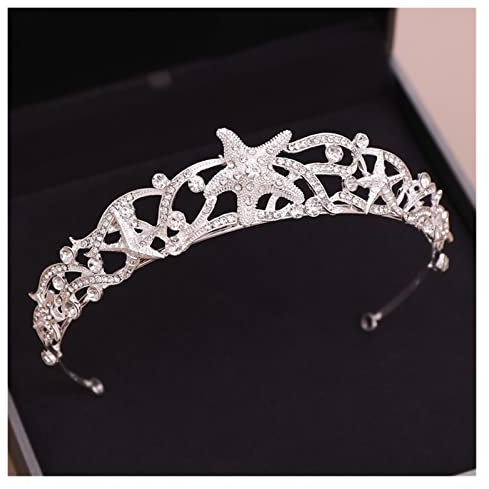 HAODUOO Trendy Kristall Strass Krone Hochzeit Haarschmuck Braut Tiara Silber Farbe Kopfstück Prinzessin Krone Braut Haarschmuck