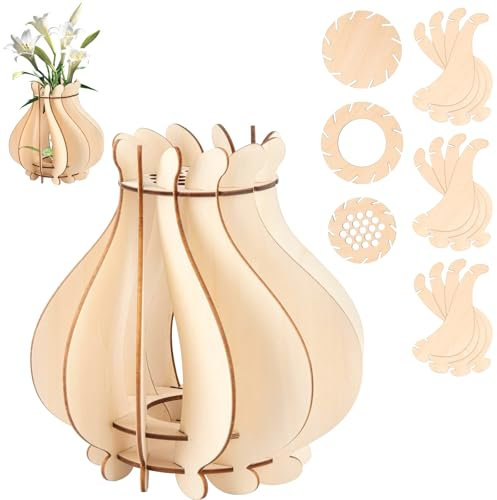 Bouquet Vase für Blumenstrauß 10280 10313,Blumenvasen-Bauset,Holzpuzzle Blumenvase,Blumenstrauß Baukasten,DIY Holz Bastel Hobby Set Mit Warmer Textur FüR Wohnzimmer Geschenk FüR Blumenliebhaber