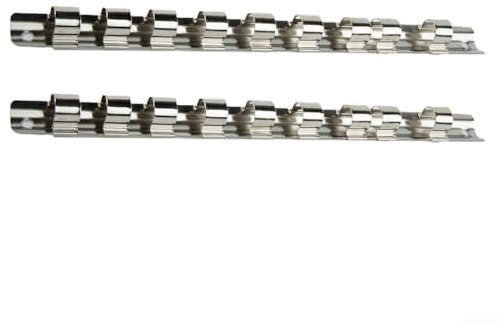 Supporto per bussole da 6,35 mm, attacco da 1/4, 3/8, con 8 clip, organizer per attrezzi, per garage, officina, montaggio a parete (1-4)