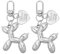 GADITIEK 2 Stück Mädchen Exquisiter Schlüsselanhänger, Mode Taschenanhänger für Süßer Ballonhund, Keychain Bag Charm Geschenke für Damen und Mädchen, Acryl taschen anhänger (Silber)