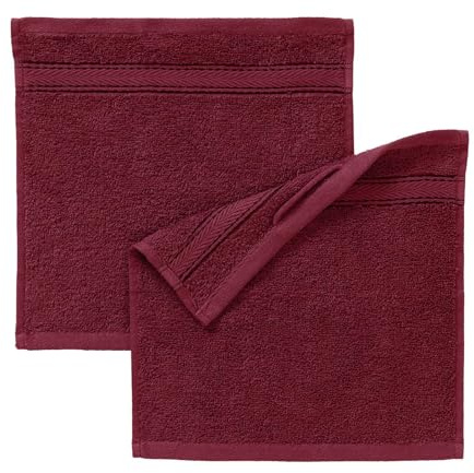 G BETTWARENSHOP Frottierserie Essential – Hochwertige Handtücher aus 100% Baumwolle – Saugstark, Weich & Pflegeleicht Seiftuch 2er Pack 30x30 cm, Bordeaux