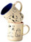 ZFIHAV Tazas Pareja Taza de cerámica for Parejas de Gatos y Perros, Taza for café o Leche Resistente al Calor, Taza de Jugo for el hogar Pintada a Mano, Apta for microondas, 2 uds.