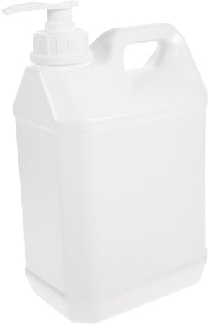 HEALEEP Pichet Réutilisable 3L avec Pompe Bidon à pour Gel Shampoing et Nettoyage Distributeur Pratique pour Ménage Blanc Facile à Utiliser