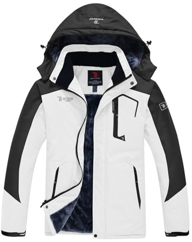 YSENTO Herren Skijacke Winterjacke Softshelljack Wasserdicht Warm Gefüttert Outdoor Funktionsjacke mit Abnehmbarer Kapuze