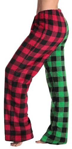 TOFOTL Bas De Pyjama Femme À Carreaux Polaire, Bas Ado Baggy Pyjama, Christmas Ample Mere Pijamas